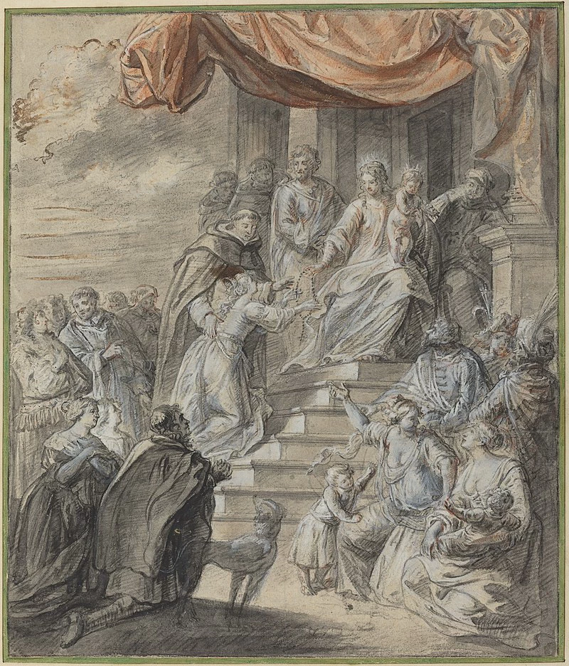 Studio - Madonna col Bambino con Rosario e Santo